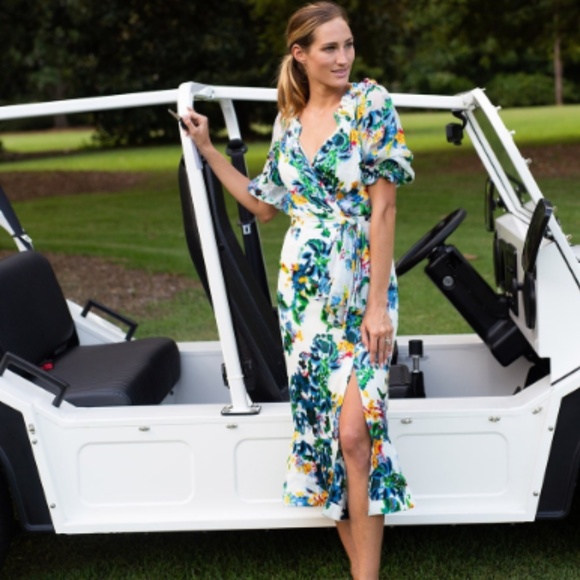 SALONI Dresses & Skirts - Saloni Olivia Floral-Print Silk-Blend Midi Dress